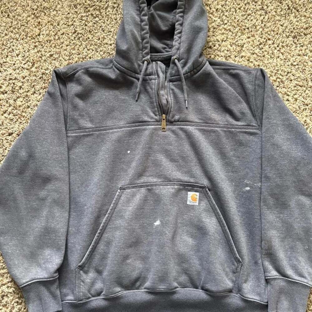 Carhartt Quarter Zip Hoodie Size 2XL Gray Original Fit